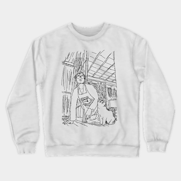 Housekeeper and The Cool Cat Crewneck Sweatshirt by Saestu Mbathi